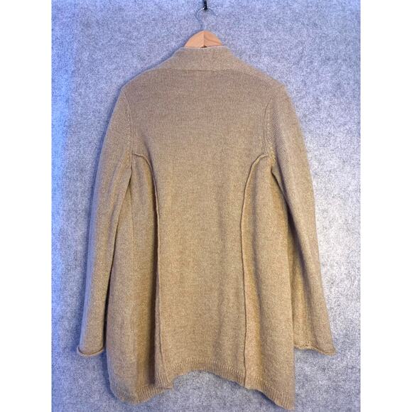 August Silk Cardigan, Tan And Gold Holiday Sweater, Women’s XL, Wool Blend - Picture 6 of 12